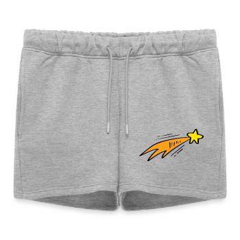 Fusée néon Star Trail - Short de survêtement femme premium - gris chiné - Devant - AI Model Female 172 light (172cm)
