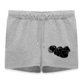 Illustration d’ombre de bébé nouveau-né - Short de survêtement femme premium - gris chiné - Devant - AI Model Female 172 light (172cm)