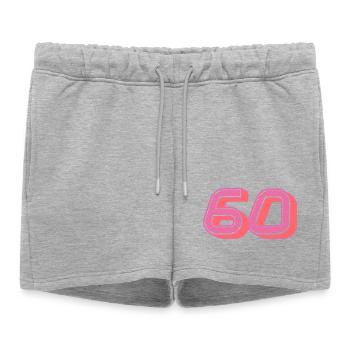 60. 60 ANS. 60e ANNIVERSAIRE. ANNIVERSAIRE 60 ANS. - Short de survêtement femme premium - gris chiné - Devant - AI Model Female 172 light (172cm)