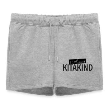 Proud Kitakind Kindergarten Kita - Women’s Premium Organic Sweatshorts - heather grey - Front - AI Model Female 172 light (172cm)