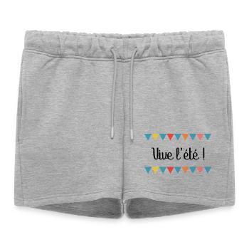 MAÎTRESSE. MAITRE. MERCI. MERCI MAÎTRESSE - Short de survêtement femme premium - gris chiné - Devant - AI Model Female 172 light (172cm)