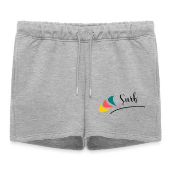 HOLIDAY. HAPPY HOLIDAYS. MISTRESS. MASTER. TEACHER - Women’s Premium Organic Sweatshorts - heather grey - Front - AI Model Female 172 light (172cm)