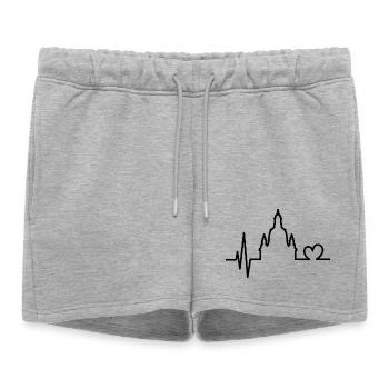 Heartbeat Love Dresden Frauenkirche Symbole Logo - Short de survêtement femme premium - gris chiné - Devant - AI Model Female 172 light (172cm)