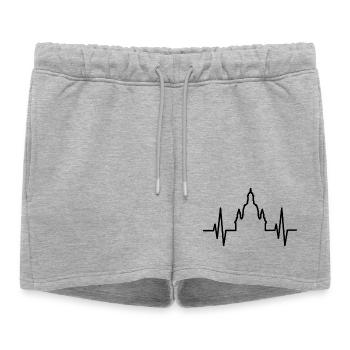 Herzschlag Frauenkirche Dresden Puls Logo Symbole - Short de survêtement femme premium - gris chiné - Devant - AI Model Female 172 light (172cm)