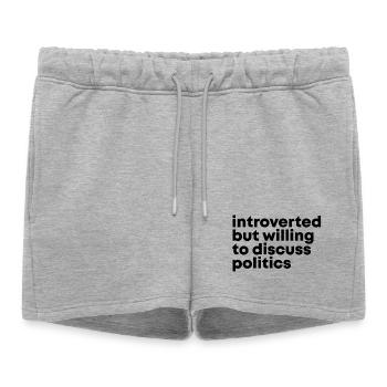 Politique Politique Politique - Short de survêtement femme premium - gris chiné - Devant - AI Model Female 172 light (172cm)