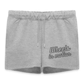 Roues en mouvement. Pour les personnes en fauteuil roulant # - Short de survêtement femme premium - gris chiné - Devant - AI Model Female 172 light (172cm)
