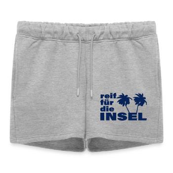 PRÊT POUR L’ÎLE - Short de survêtement femme premium - gris chiné - Devant - AI Model Female 172 light (172cm)