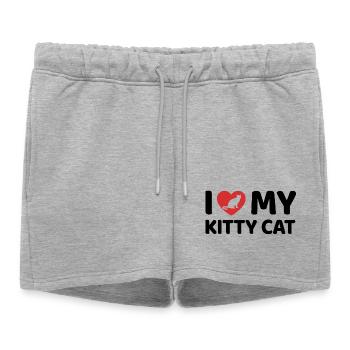 J’adore mon chat - Short de survêtement femme premium - gris chiné - Devant - AI Model Female 172 light (172cm)