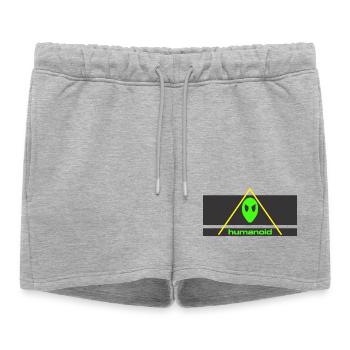 humanoid festival - Women’s Premium Organic Sweatshorts - heather grey - Front - AI Model Female 172 light (172cm)