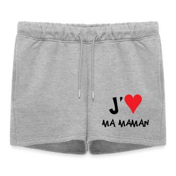 J'aime ma maman - Fête des Mères - Short de survêtement femme premium - gris chiné - Devant - AI Model Female 172 light (172cm)