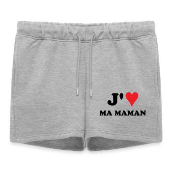 J'aime ma maman - Short de survêtement femme premium - gris chiné - Devant - AI Model Female 172 light (172cm)