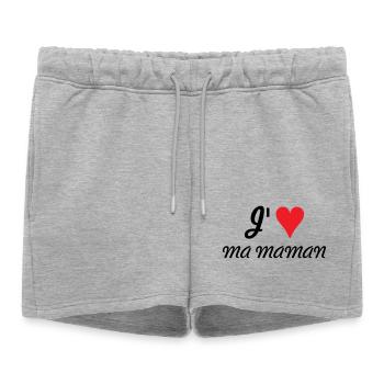 J'aime ma maman - Fête des Mères - Short de survêtement femme premium - gris chiné - Devant - AI Model Female 172 light (172cm)
