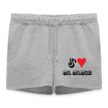 J'aime ma maman - Short de survêtement femme premium - gris chiné - Devant - AI Model Female 172 light (172cm)