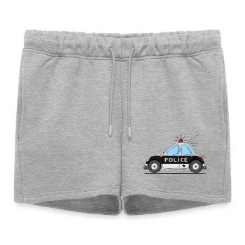 Voiture de Police Police Noir - Short de survêtement femme premium - gris chiné - Devant - AI Model Female 172 light (172cm)