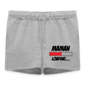 Mom loading... Please Wait - Mother-to-be - Women’s Premium Organic Sweatshorts - heather grey - Front - AI Model Female 172 light (172cm)