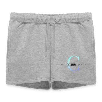 C| Monogramme | Nom | Cosmine | Aquarelle - Short de survêtement femme premium - gris chiné - Devant - AI Model Female 172 light (172cm)