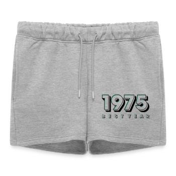 T-shirt en coton année 1975 - Short de survêtement femme premium - gris chiné - Devant - AI Model Female 172 light (172cm)