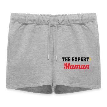 Maman l'experte - Short de survêtement femme premium - gris chiné - Devant - AI Model Female 172 light (172cm)