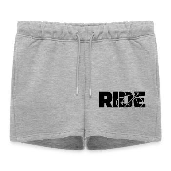 Ride: racing bike - Women’s Premium Organic Sweatshorts - heather grey - Front - AI Model Female 172 light (172cm)