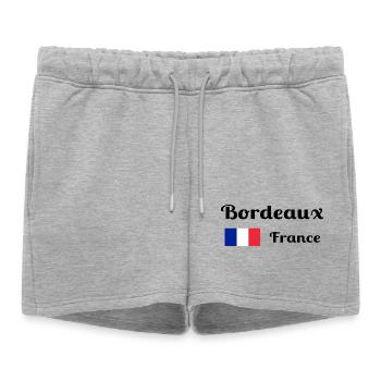 Bordeaux France- Imprimés stylés - Short de survêtement femme premium - gris chiné - Devant - AI Model Female 172 light (172cm)