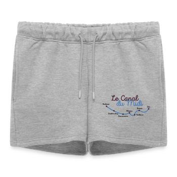 Canal du midi villes - Short de survêtement femme premium - gris chiné - Devant - AI Model Female 172 light (172cm)