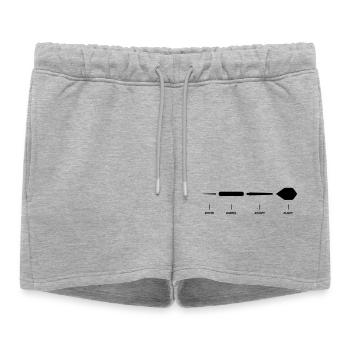 Explication de la fléchette Anatomie Conception de la fléchette - Short de survêtement femme premium - gris chiné - Devant - AI Model Female 172 light (172cm)