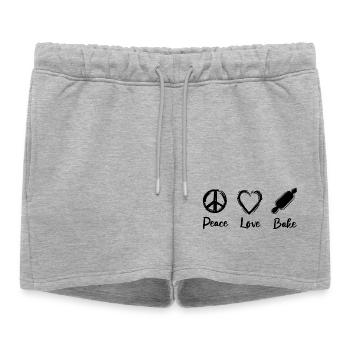I love baking - Women’s Premium Organic Sweatshorts - heather grey - Front - AI Model Female 172 light (172cm)