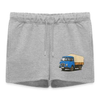 Plateau Est - Short de survêtement femme premium - gris chiné - Devant - AI Model Female 172 light (172cm)