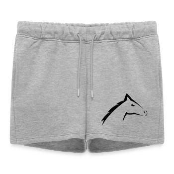 Tête de cheval | Conception de silhouette de tête de cheval - Short de survêtement femme premium - gris chiné - Devant - AI Model Female 172 light (172cm)