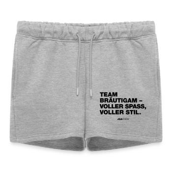 Enterrement de vie de garçon : Team Bräutigam (enterrement de vie de garçon) - Short de survêtement femme premium - gris chiné - Devant - AI Model Female 172 light (172cm)