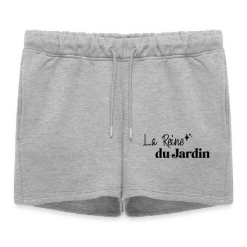Reine du jardin - Short de survêtement femme premium - gris chiné - Devant - AI Model Female 172 light (172cm)