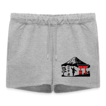 Karaté Nature - Short de survêtement femme premium - gris chiné - Devant - AI Model Female 172 light (172cm)