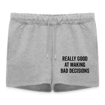 Vraiment bon pour prendre de mauvaises décisions - Short de survêtement femme premium - gris chiné - Devant - AI Model Female 172 light (172cm)