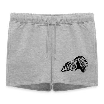 Gorilla Beast Tribal - Women’s Premium Organic Sweatshorts - heather grey - Front - AI Model Female 172 light (172cm)