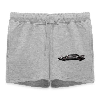 Design de supercar noir brillant - Short de survêtement femme premium - gris chiné - Devant - AI Model Female 172 light (172cm)