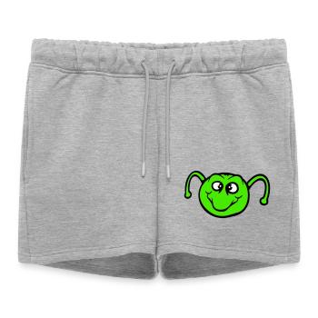 Chenille douce douce petits sourires amicale heureuse - Short de survêtement femme premium - gris chiné - Devant - AI Model Female 172 light (172cm)