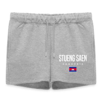 Stueng Saen Cambodge Khmer - Short de survêtement femme premium - gris chiné - Devant - AI Model Female 172 light (172cm)