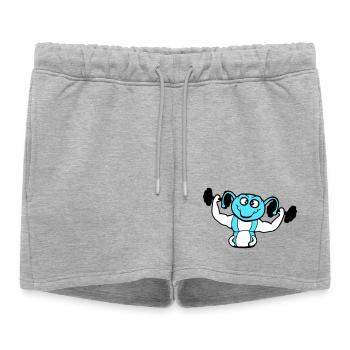 Caterpillar Bodybuilder Muscle Building Strong Fitness Gym - Women’s Premium Organic Sweatshorts - heather grey - Front - AI Model Female 172 light (172cm)