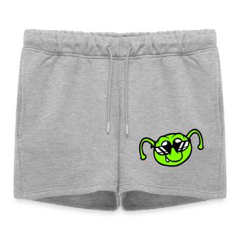 Caterpillar Sunglasses Cool Smile Cheeky Fun Comic - Women’s Premium Organic Sweatshorts - heather grey - Front - AI Model Female 172 light (172cm)