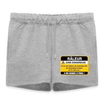 Râleur Zone Dangereuse - Short de survêtement femme premium - gris chiné - Devant - AI Model Female 172 light (172cm)