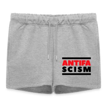 ANTIFA - Antifascisme - Short de survêtement femme premium - gris chiné - Devant - AI Model Female 172 light (172cm)