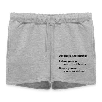L’employé idéal - Short de survêtement femme premium - gris chiné - Devant - AI Model Female 172 light (172cm)