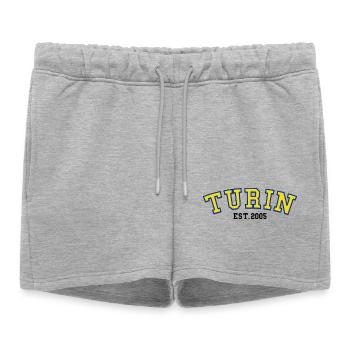 Turin Est.2005 - Short de survêtement femme premium - gris chiné - Devant - AI Model Female 172 light (172cm)