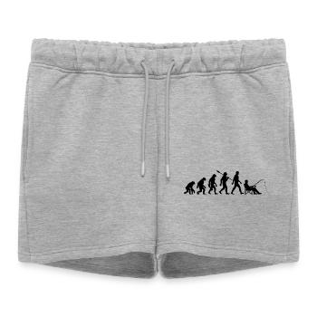 Evolution - Pêche, Cadeau de pêcheur - Short de survêtement femme premium - gris chiné - Devant - AI Model Female 172 light (172cm)