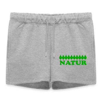 Nature - Short de survêtement femme premium - gris chiné - Devant - AI Model Female 172 light (172cm)