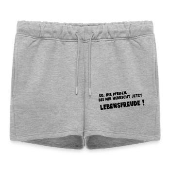 La joie de vivre - Short de survêtement femme premium - gris chiné - Devant - AI Model Female 172 light (172cm)