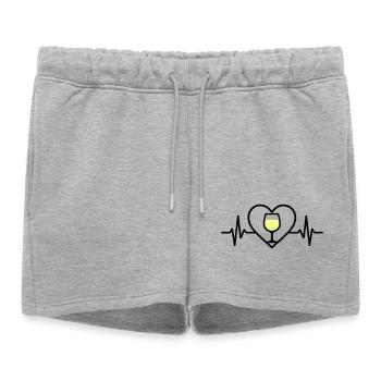 Vin Vin Verre Coeur Vin Blanc - Short de survêtement femme premium - gris chiné - Devant - AI Model Female 172 light (172cm)