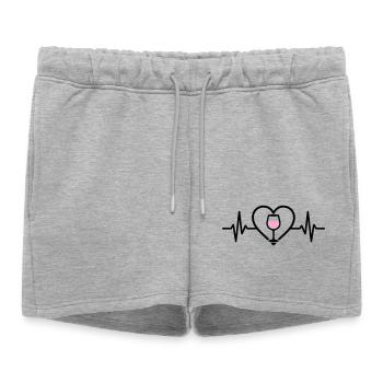 Vin Vin Verre Coeur Vin Rosé - Short de survêtement femme premium - gris chiné - Devant - AI Model Female 172 light (172cm)