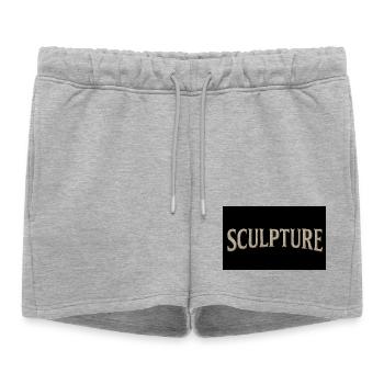 Sculpture Lettrage texturé - Short de survêtement femme premium - gris chiné - Devant - AI Model Female 172 light (172cm)