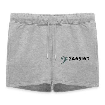 Je joue de la basse - Je suis bassiste - Short de survêtement femme premium - gris chiné - Devant - AI Model Female 172 light (172cm)